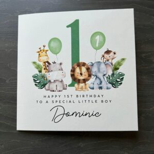 Animal 1st Birthday Card