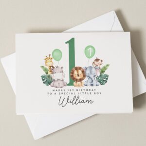 Animal 1st Birthday Card