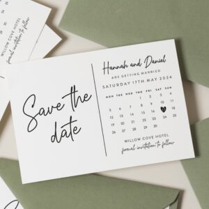 Calendar Save The Date Cards